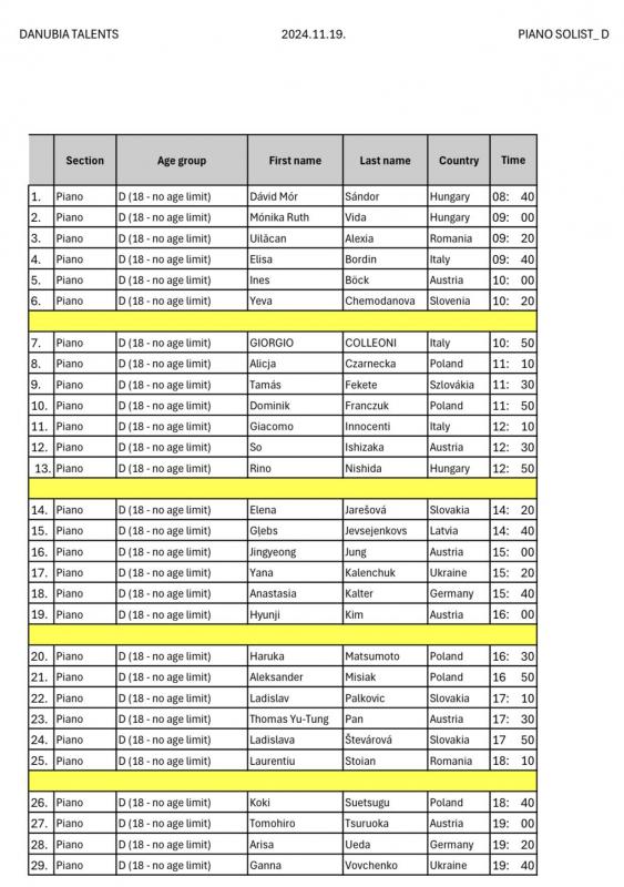 Schedule 18 November p2